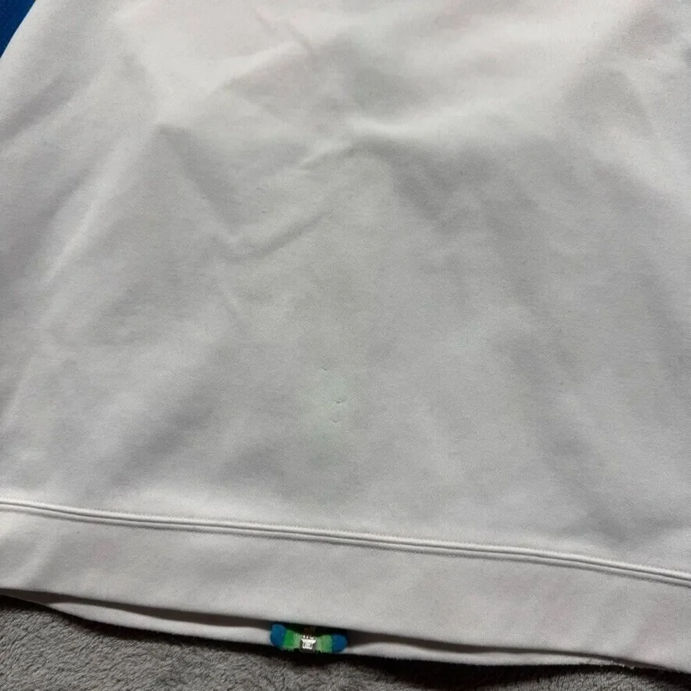 Vintage‎ Nike Full Zip Track Jacket Womens XL White Blue Swoosh Embroidered Gym